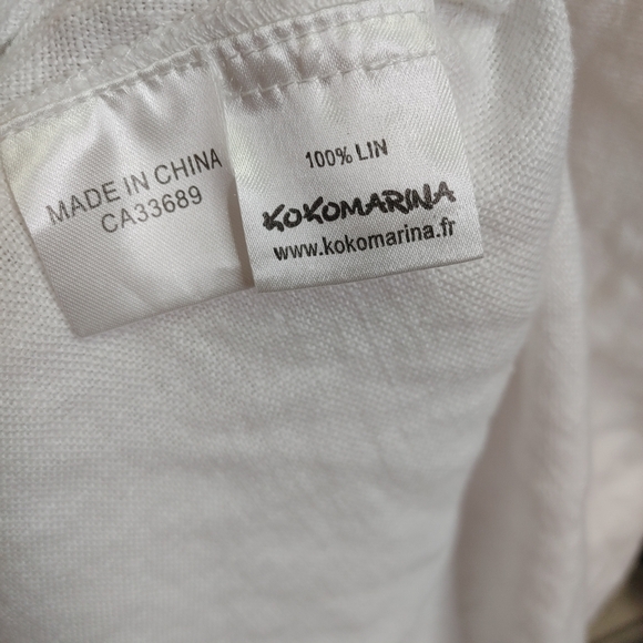 Kokomarina 100% linen white lagenlook cocoon dress S - Picture 8 of 12